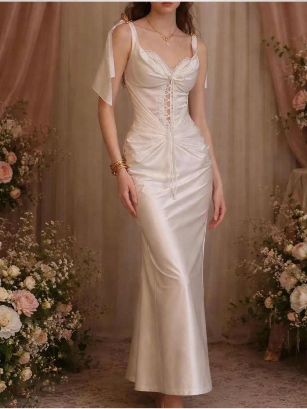 Lacemade St. Phoenix Corset Dress Satin White